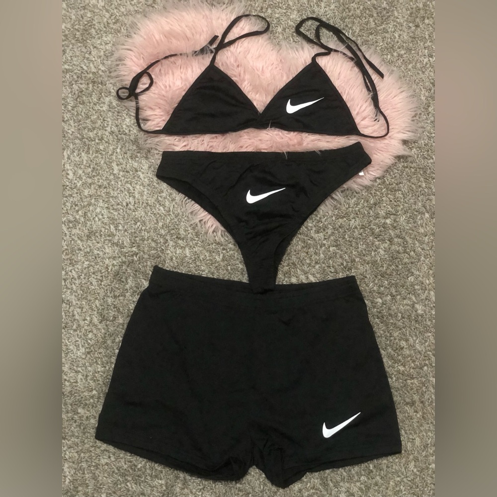 Nike 3 Piece Swimwear Black Bikini Set